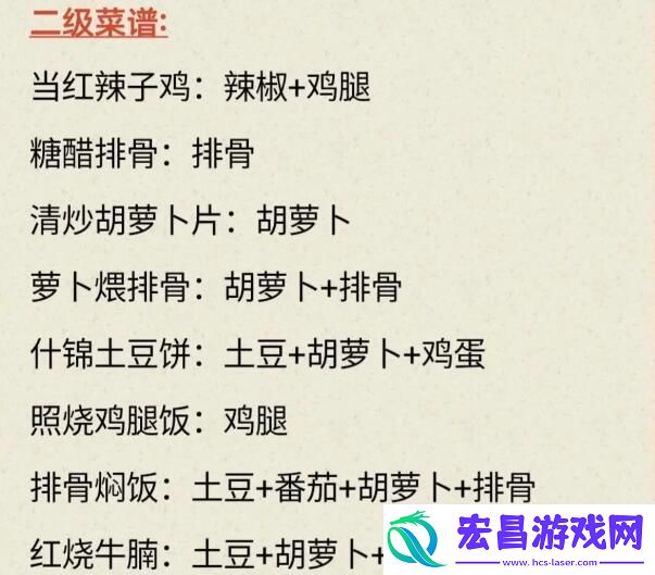 我的休闲时光菜谱攻略