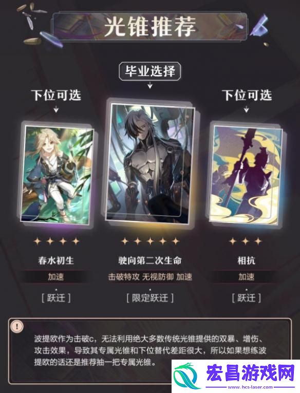 崩坏星穹铁道波提欧光锥怎么选