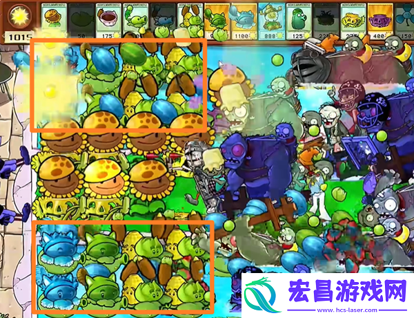 植物大战僵尸杂交版西瓜猫蒲1怎么过