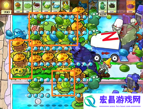 植物大战僵尸杂交版西瓜猫蒲1怎么过