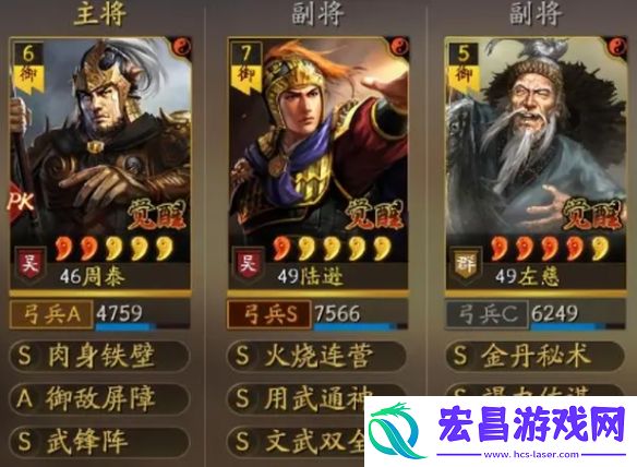 三国志战略版周泰陆逊左慈阵容搭配一览