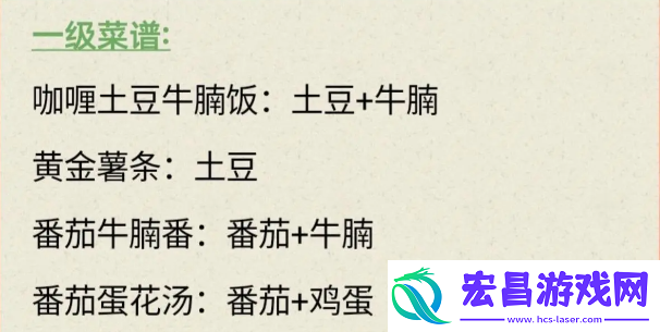 我的休闲时光菜谱配方有哪些