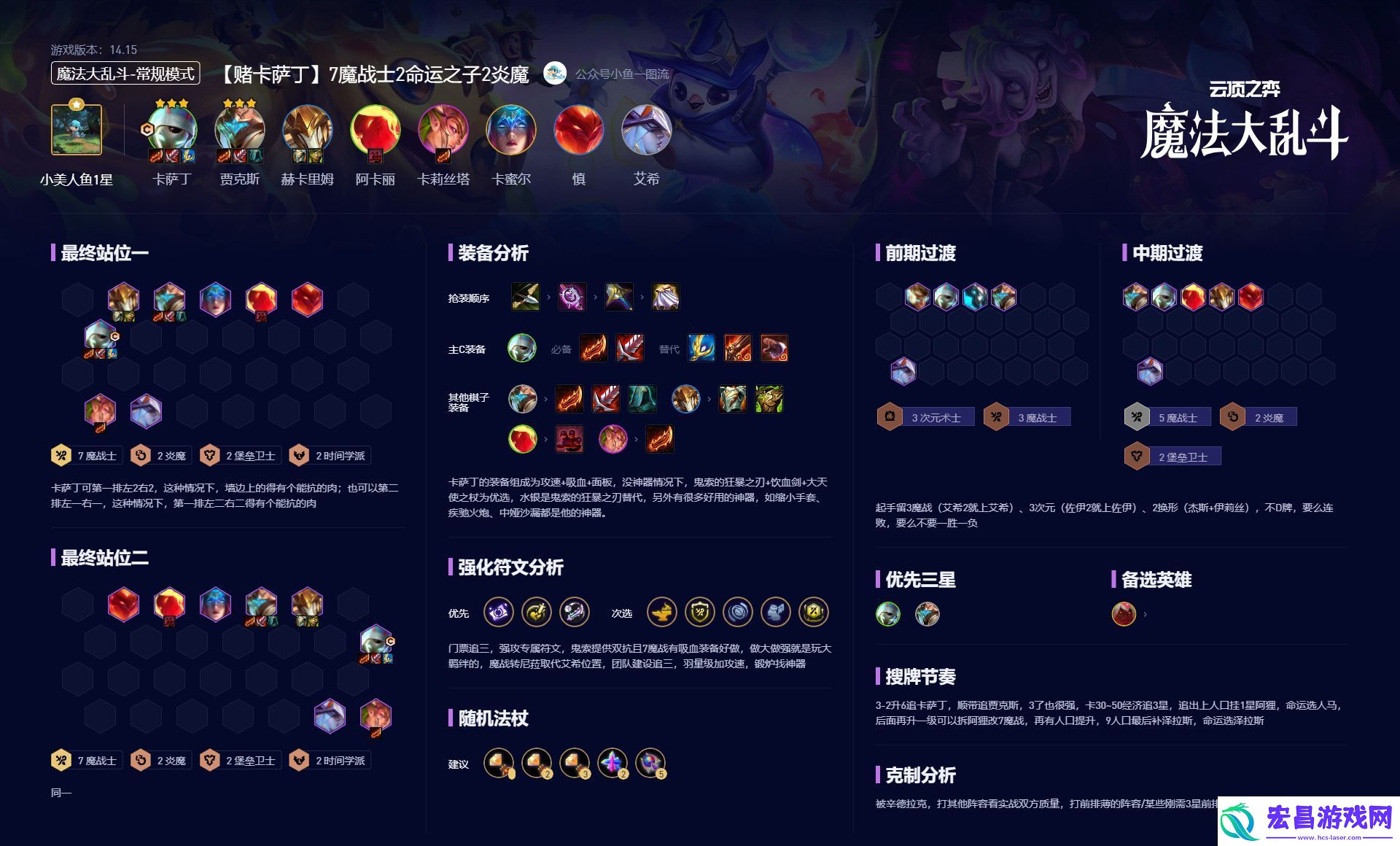 云顶之弈S12赌卡萨丁阵容攻略