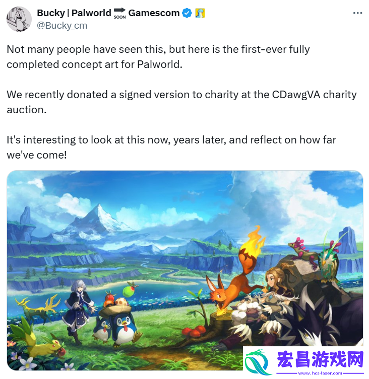 幻兽帕鲁经理晒出首幅完整概念图！签名版已捐赠