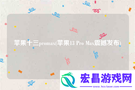 苹果十三promax