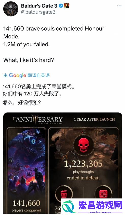 博德之门3一周年统计数据