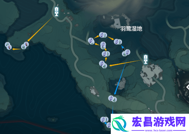 鸣潮植珀/紫晶簇/红针晶簇/辉萤石采集路线
