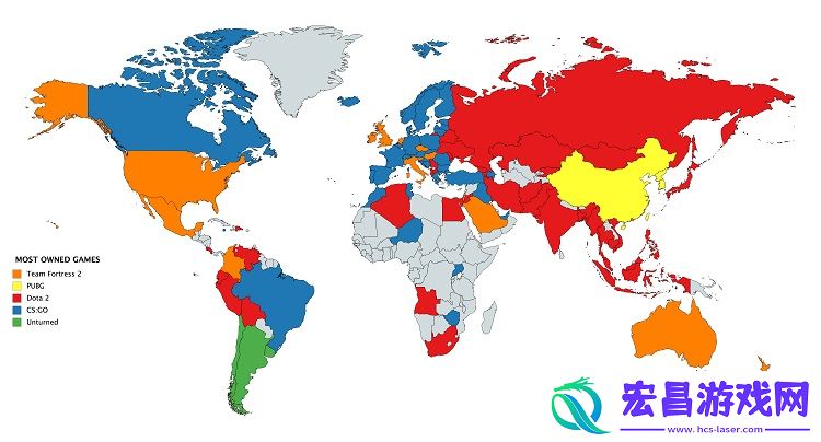 Steam玩家偏好地图