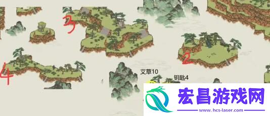 江南百景图黄山云海艾草的具体位置信息