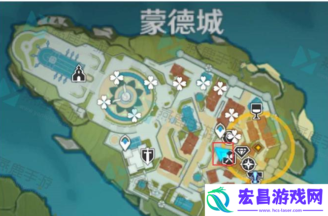 原神向喷泉广场上的路人位置详情
