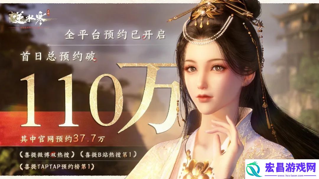 逆水寒手游总预约当天突破110W登顶TAPTAP、B站榜首