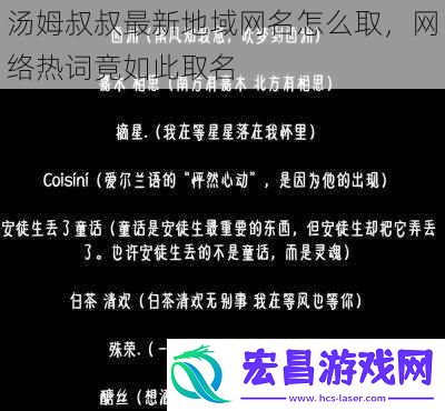 汤姆叔叔最新地域名怎么取