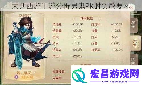 大话西游手游分析男鬼PK时负敏要求