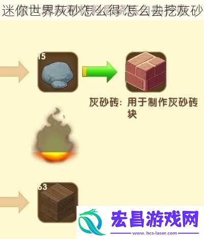 迷你世界灰砂怎么得怎么去挖灰砂