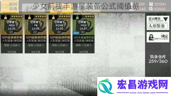 少女前线手游星装备公式阈值览