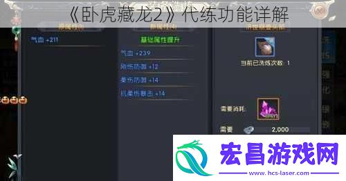 卧虎藏龙2代练功能详解