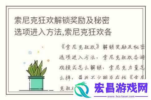索尼克狂欢秘密选项进入方法揭秘