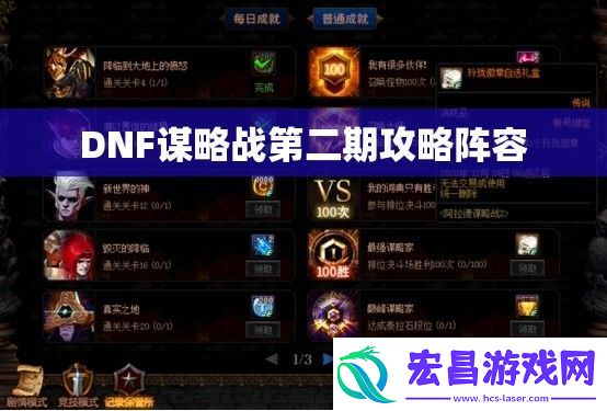 DNF谋略战第二期攻略阵容