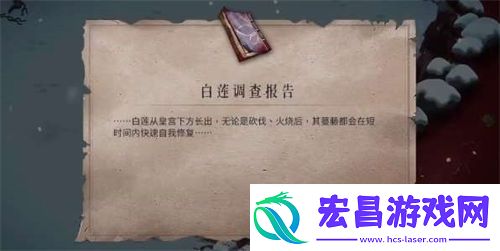 暖雪手游白莲调查报告怎么获取