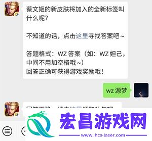 蔡文姬的新皮肤将加入的全新标签叫什么呢
