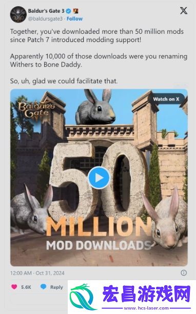 博德之门3Mod下载量超过5000万次