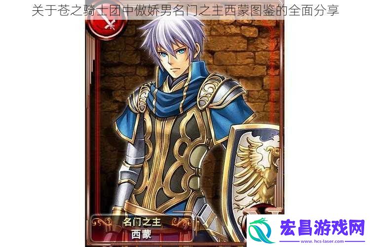 关于苍之骑士团中傲娇男名门之主西蒙图鉴的全面分享