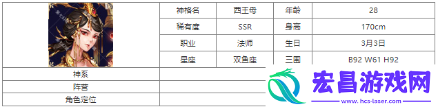 第七幻域西王母神格图鉴具体一览