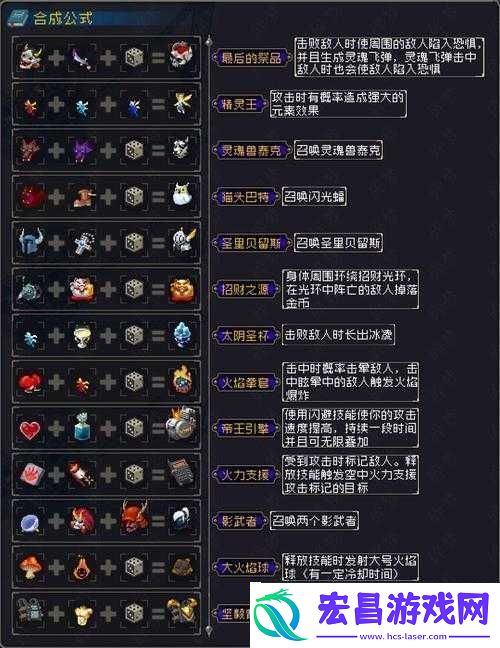 战魂铭人圣里贝留斯合成公式大揭秘