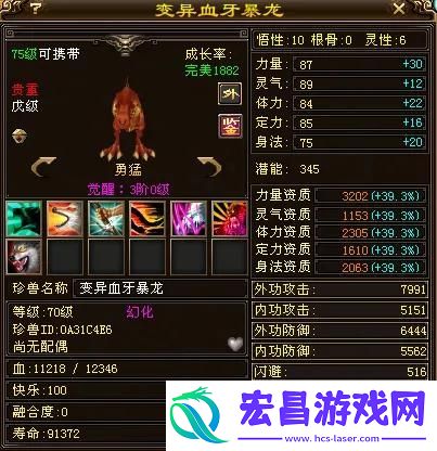 天龙八部75级暴龙宝宝
