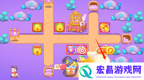 保卫萝卜4阿波与魔法宝藏第57关通关攻略