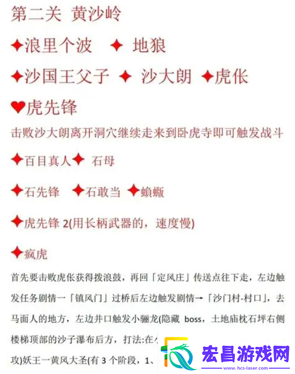 黑神话悟空boss顺序