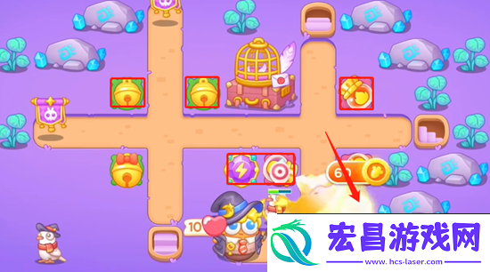 保卫萝卜4阿波与魔法宝藏第57关通关攻略