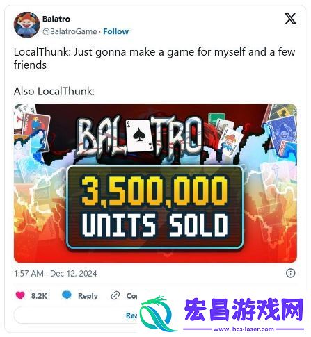 小丑牌全球所有平台销量达350万份