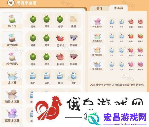 心动小镇潮流季食谱有哪些