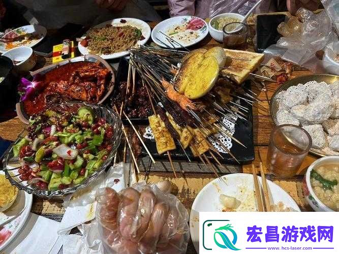 女子爱吃烧烤
