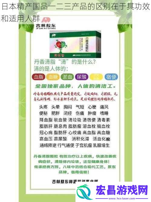 日本精产国品一二三产品的区别在于其功效和适用人群
