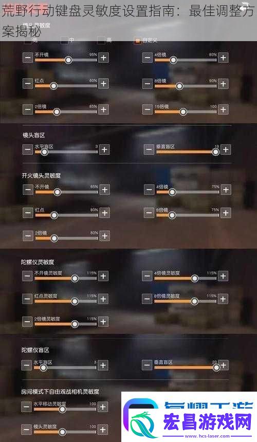 荒野行动键盘灵敏度设置指南