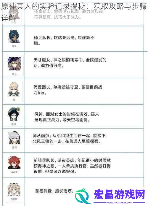 原神某人的实验记录揭秘
