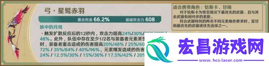 【原神】星鹫赤羽/厄水之祸/乘浪的回旋/缀花之翎数据参考
