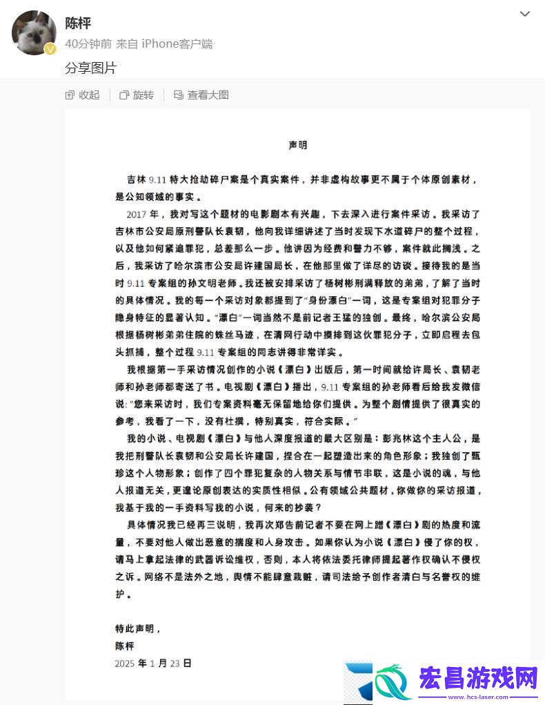 漂白剧集方回应抄袭指控