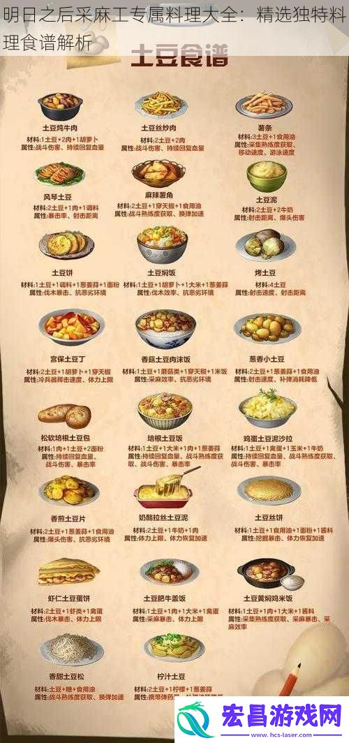 明日之后采麻工专属料理大全