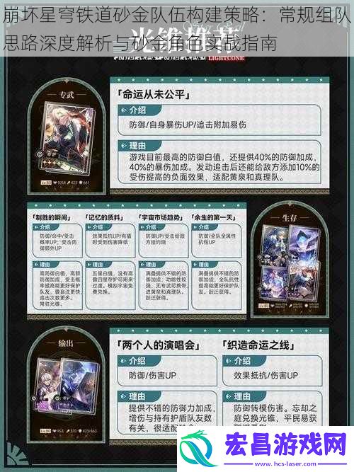 崩坏星穹铁道砂金队伍构建策略