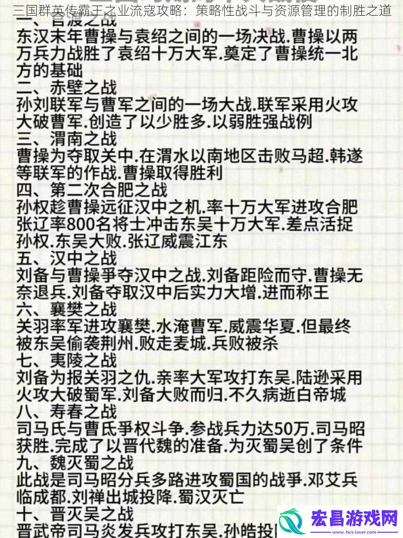 三国群英传霸王之业流寇攻略