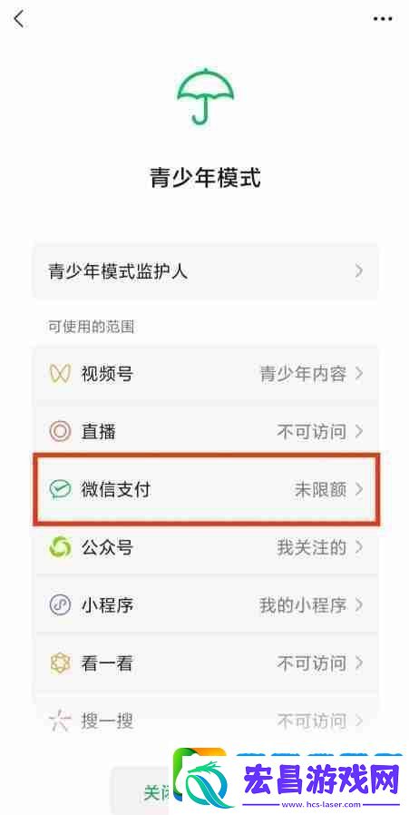 微信青少年模式如何设置限制付款