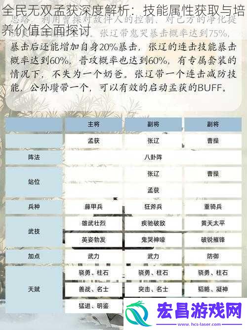 全民无双孟获深度解析