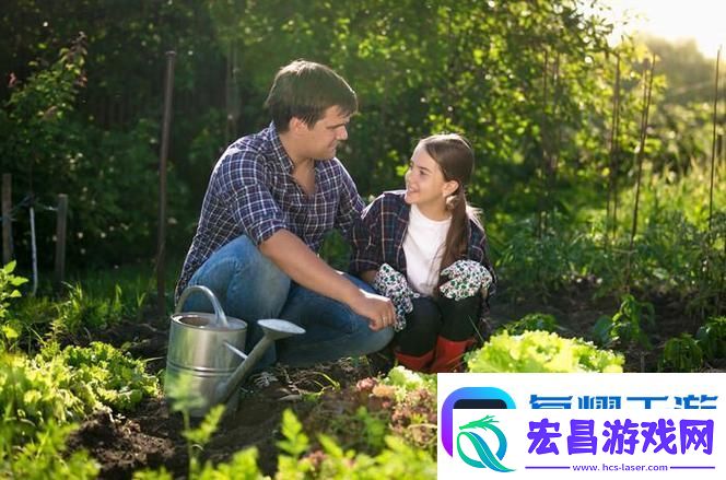 父亲有力挺送女儿的花园