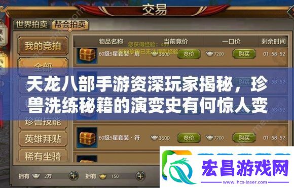 天龙八部手游资深玩家揭秘