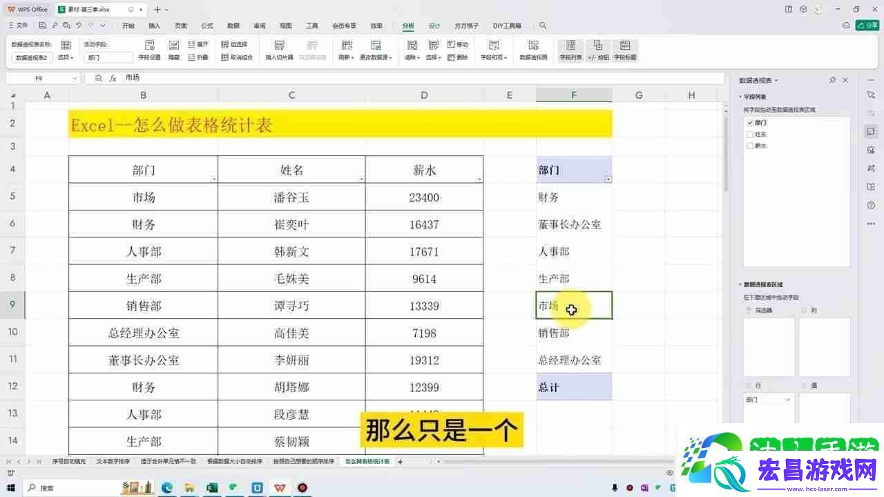 Excel数据透视表
