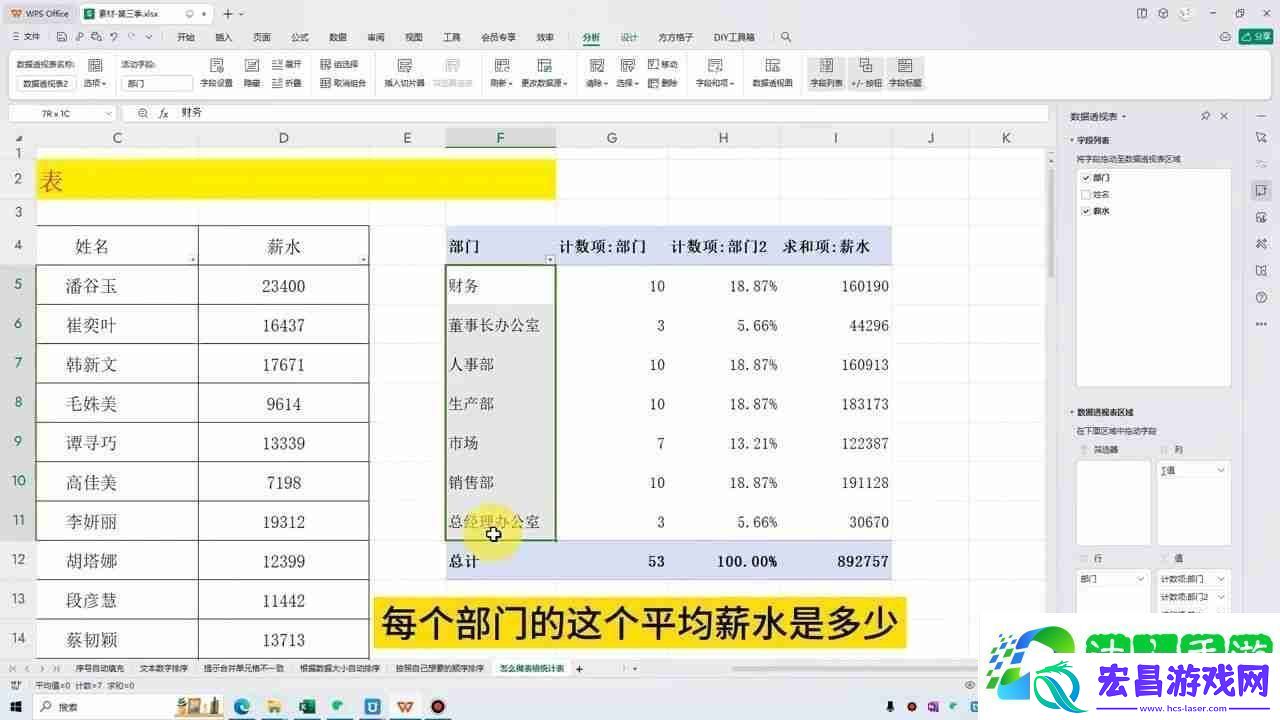 Excel数据透视表