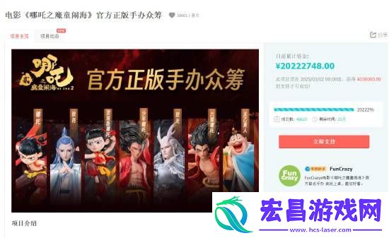 完成率超20220%！哪吒2官方手办已众筹超2020万
